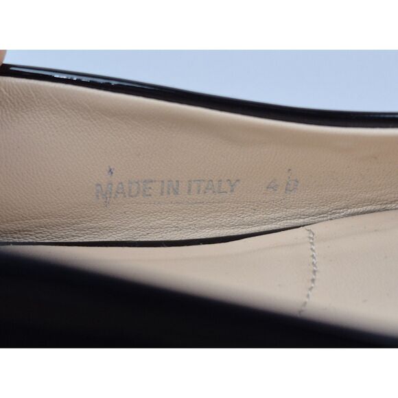 Prada Women's Black Patent Leather Logo Ballerina Flats Size 40 - Picture 6 of 7